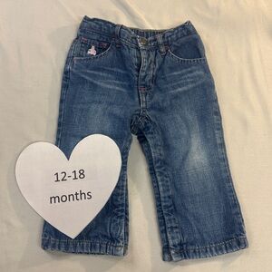 GAP Blue Denim Jeans Classic Style lined with pink jersey cotton